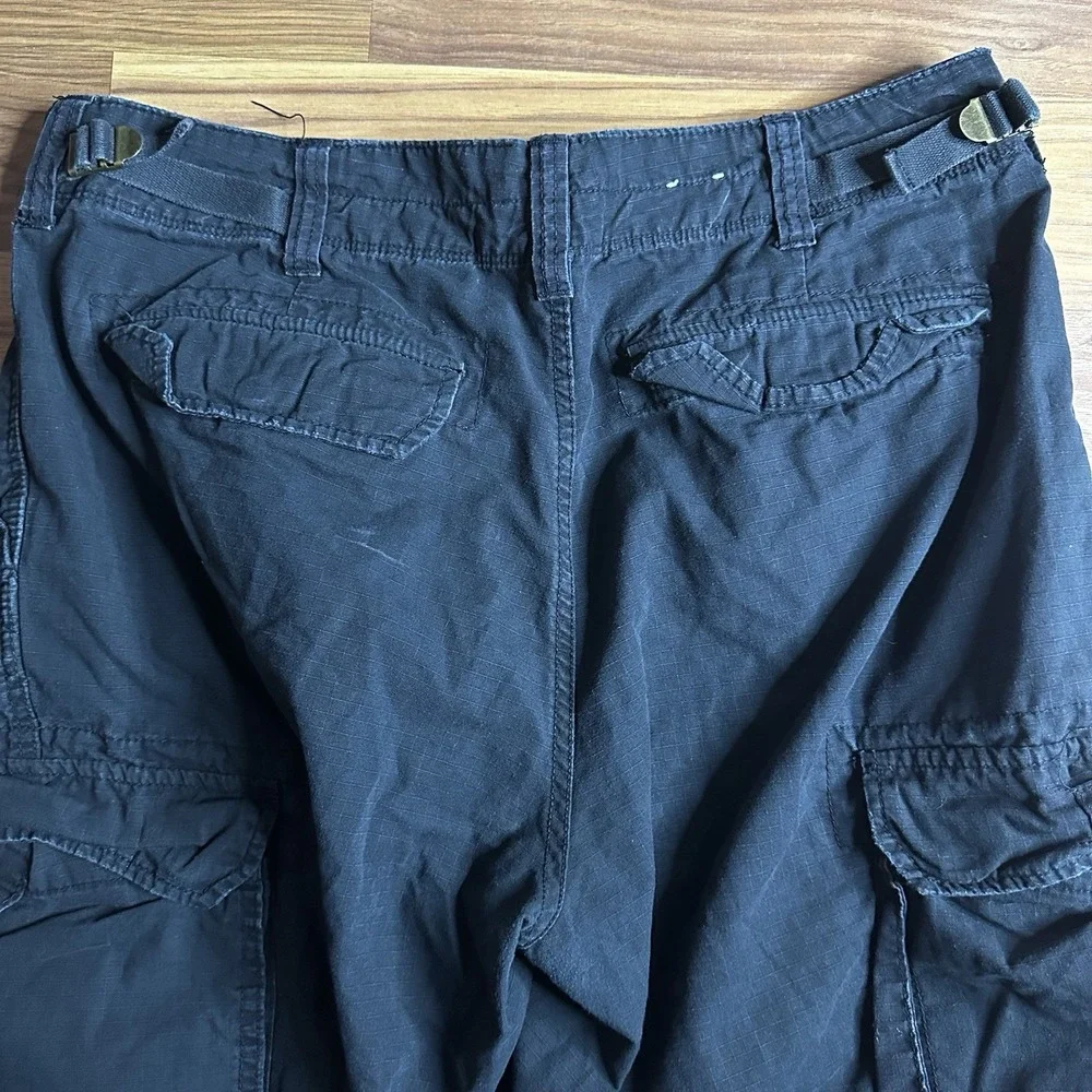Vintage Y2K Polo Jeans Ralph Lauren Military Surplus Cargo Pants Men 36x30 Black